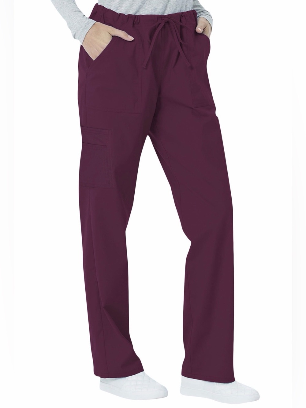 ScrubStar Unisex Drawstring Scrub Pants, Burgundy, Size M, Excellent Condition